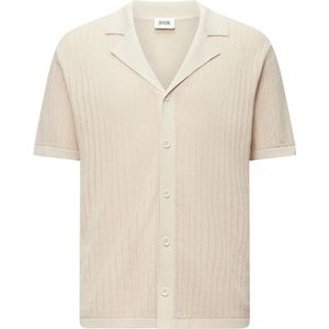 Drykorn, Overhemden, Heren, Beige, M, Katoen, Heren Gebreid Shirt van Zuiver Katoen