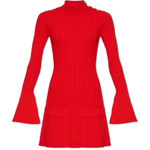 Stella McCartney, Kleedjes, Dames, Rood, S, Polyester, Jurk met zakken