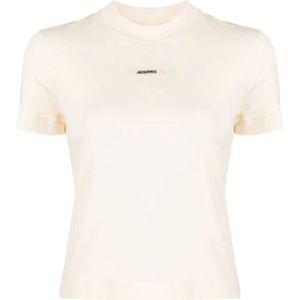 Jacquemus, Tops, Dames, Beige, M, Katoen, Beige T-shirt & Polo Set