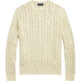 Polo Ralph Lauren, Truien, Heren, Wit, L, Katoen, Natuurlijke Kabelgebreide, Mineraal Geverfde Trui