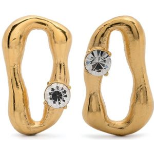 Forte Forte, Accessoires, Dames, Geel, ONE Size, Sculpture Oorbellen met Strass