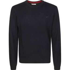 Sun68, Truien, Heren, Zwart, M, Wol, Shetland Crewneck Sweater