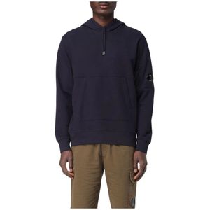 C.p. Company, Sweatshirts & Hoodies, Heren, Grijs, M, Katoen, Grijze Fleece Hoodie voor Mannen