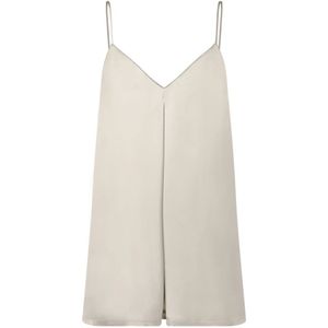Fabiana Filippi, Tops, Dames, Grijs, XS, Satijn, Grijze Satijnen Viscose Top