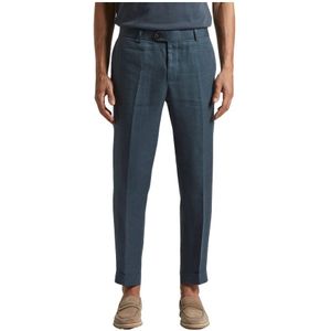 Peserico, Broeken, Heren, Blauw, L, Linnen, Ermenegildo Zegna zuivere linnen broek