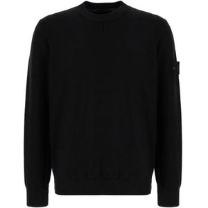Stone Island, Truien, Heren, Zwart, L, Stijlvolle Gebreide Kleding Collectie