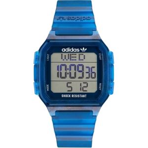 Adidas, Accessoires, Heren, Blauw, ONE Size, Blauw Resin Quartz Horloge