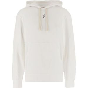 JW Anderson, Sweatshirts & Hoodies, Heren, Wit, L, Katoen, Stijlvol Sweatshirt voor een Moderne Look