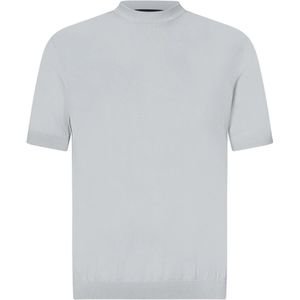Low Brand, Tops, Heren, Blauw, XL, Grijze Crewneck Sweatshirt Intarsia Detail