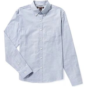 Michael Kors, Overhemden, Heren, Blauw, S, Katoen, Slankgesneden Oxford Shirt, Blauw