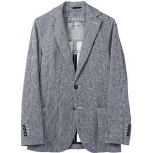 Circolo 1901, Jassen, Heren, Grijs, 3Xl, Katoen, Prince of Wales Check Blazer