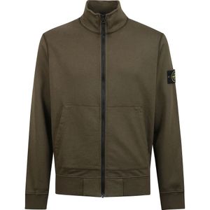 Stone Island, Sweatshirts & Hoodies, Heren, Groen, L, Katoen, Hoge hals Rits-trui