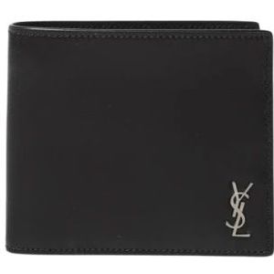 Saint Laurent, Accessoires, Heren, Zwart, ONE Size, Leer, Heren Zwarte Leren Portemonnee
