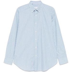 Brioni, Overhemden, Heren, Blauw, L, Witte Button-Up Shirt Amerikaanse Kraag