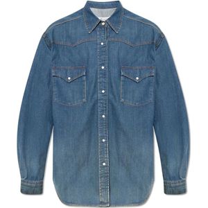 Maison Margiela, Overhemden, Heren, Blauw, L, Denim, Denim Overhemd