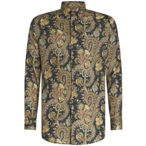 Etro, Overhemden, Heren, Veelkleurig, XL, Katoen, Shirt met Paisley-print van katoen