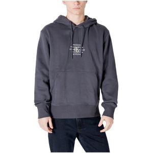 Calvin Klein Jeans, Sweatshirts & Hoodies, Heren, Grijs, M, Katoen, Grijze Hoodie van Katoen met Zak