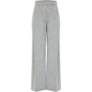 Kocca, Broeken, Dames, Grijs, XL, Elegante Palazzo Broek met Plooien