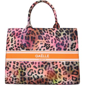 Gaëlle Paris, Tassen, Dames, Veelkleurig, ONE Size, Gestippelde Shopper Tas met Ritssluiting