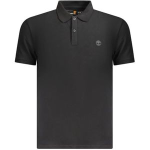 Timberland, Tops, Heren, Zwart, M, Katoen, Zwarte Katoenen Poloshirt Klassieke Kraag