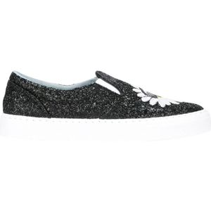 Chiara Ferragni Collection, Schoenen, Dames, Zwart, 39 EU, Leer, Zwarte Slip-On Schoenen