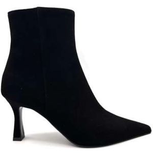 Roberto Festa, Schoenen, Dames, Zwart, 38 EU, Suède, Zwarte suède enkellaars met rits