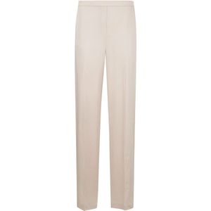 Theory, Broeken, Dames, Beige, XL, Hoge taille broek met zijzakken