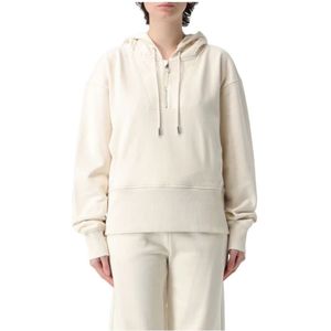 Hugo Boss, Sweatshirts & Hoodies, Dames, Wit, S, Katoen, Hooded Sweatshirt met technische capuchon