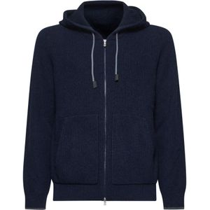 D4.0, Sweatshirts & Hoodies, Heren, Blauw, XL, Wol, Blauwe Sweaters voor Mannen