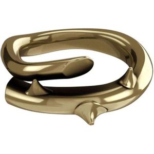 John Richmond, Accessoires, Dames, Geel, ONE Size, Spiraalring met gouden spikes