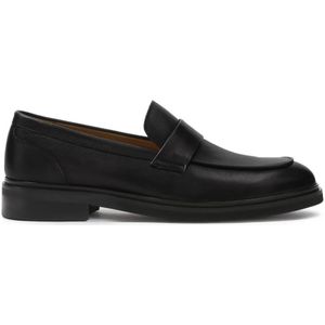 Kazar, Schoenen, Heren, Zwart, 44 EU, Leer, Slip-on leren loafers