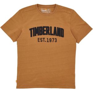 Timberland, Tops, Heren, Bruin, XL, Katoen, Modern Wash Tee Wheat Boot T-Shirt