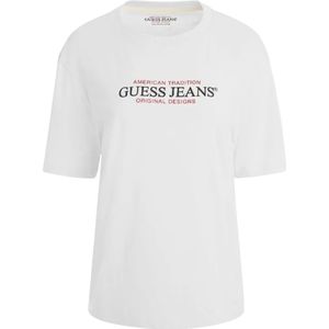 Guess, Tops, Dames, Wit, M, Katoen, Amerikaanse Traditie Oversized Tee Katoen