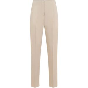 Max Mara, Broeken, Dames, Beige, M, Katoen, Empoli Cotton Twill Broek