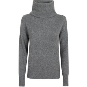Polo Ralph Lauren, Truien, Dames, Grijs, XS, Kasjmier, Flanellen Pullover met Lange Mouwen