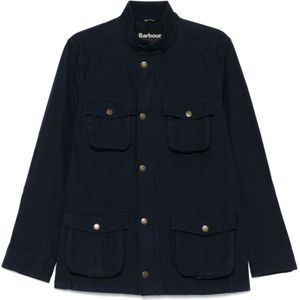 Barbour, Jassen, Heren, Blauw, S, Blauwe Jas met Zakken