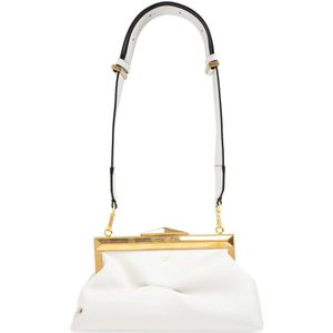 Jimmy Choo, Tassen, Dames, Beige, ONE Size, Leer, Diamond Frame Clutch