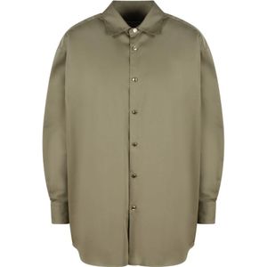 Darkpark, Blouses & Shirts, Dames, Groen, XS, Satijn, Technische Satijnen Keanu Shirt