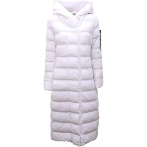 Peuterey, Mantels, Dames, Wit, L, Polyester, Gewatteerde jas Kraz wit model