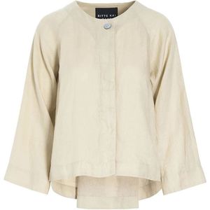 Bitte Kai Rand, Jassen, Dames, Beige, 2Xl, Linnen, Luchtige Linnen Jas Ivoor