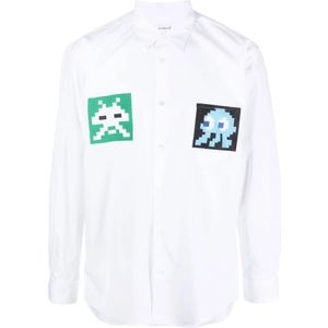 Comme des Garçons, Overhemden, Heren, Wit, M, Katoen, Witte Katoenen Overhemd met Lange Mouwen