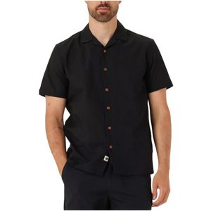 Anerkjendt, Overhemden, Heren, Zwart, XL, Katoen, Blauw Casual Katoen/Linnen Overhemd