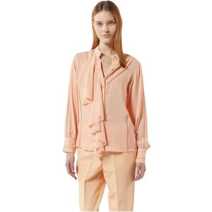 Silvian Heach, Blouses & Shirts, Dames, Roze, L, Chiffon, Chiffonblouse met ruches en geperforeerde details