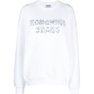 Moschino, Sweatshirts & Hoodies, Dames, Wit, S, Jeans Sweaters Wit