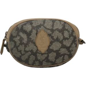 Saint Laurent Vintage, Pre-owned, Dames, Grijs, ONE Size, Leer, Tweedehands leren schoudertassen