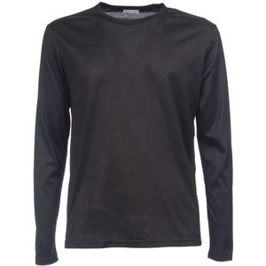 Xacus, Tops, Heren, Zwart, XL, Katoen, Lange mouw katoenen jersey T-shirt