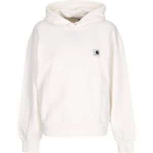Carhartt Wip, Sweatshirts & Hoodies, Dames, Wit, M, Katoen, Lichtgewicht capuchontrui lange mouw