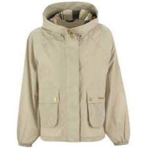 Barbour, Jassen, Dames, Beige, S, Polyester, Steen Mae Waterdichte Jas