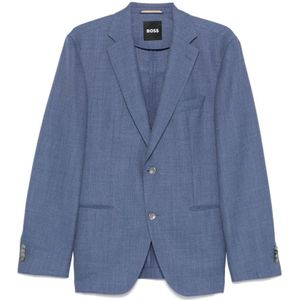 Hugo Boss, Jassen, Heren, Blauw, L, Wol, Stijlvolle Blazer
