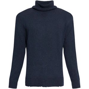Dsquared2, Truien, Heren, Blauw, L, Wol, Roll-Neck Gebreide Trui